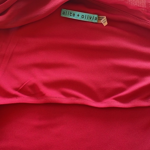 Alice + Olivia Red Ruched Bodycon Dress - Picture 7 of 9